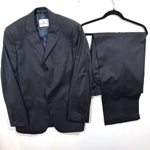 Nautica‎ Men's 2-Piece Wool Suit Charcoal Gray 40S 34x28 Corporate Formal Prom